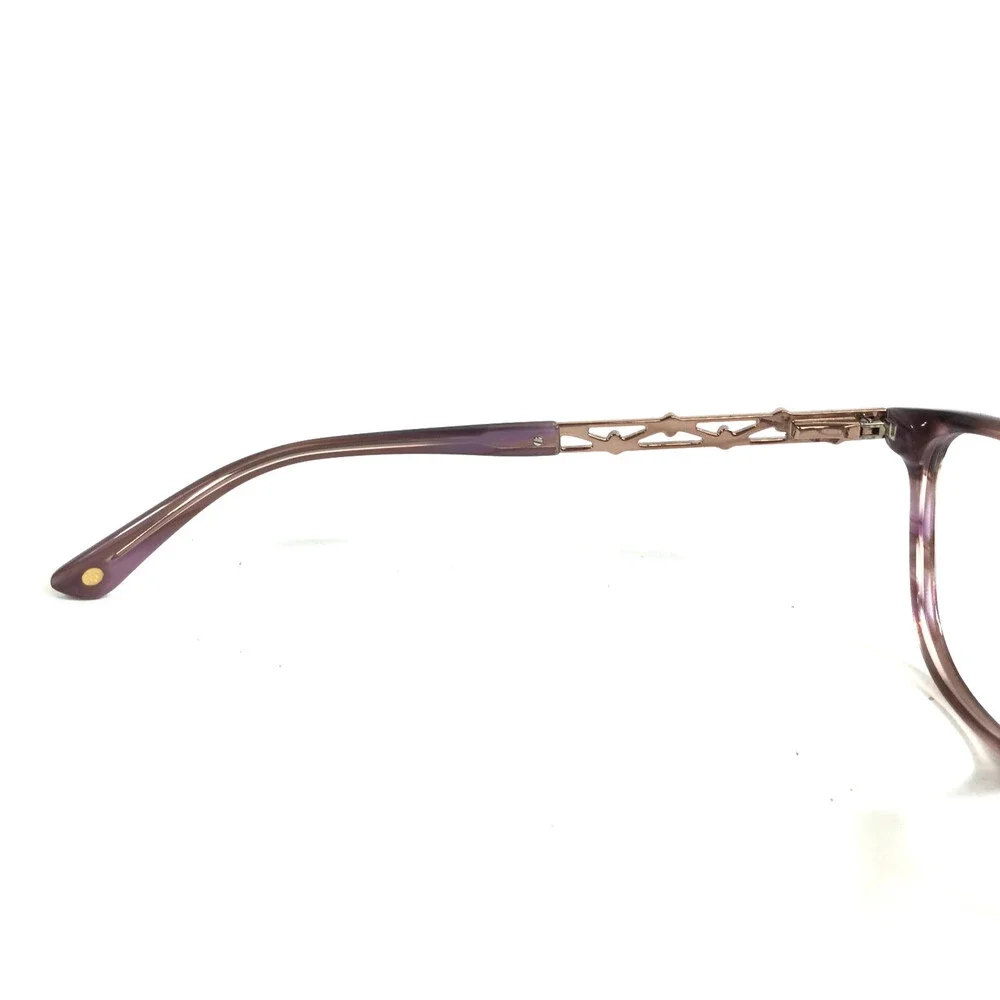 Bulova Eyeglasses Frames Purple Rose Gold Woven Chain Cat Eye 52-18-140